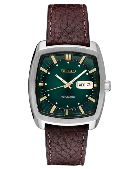 Мужские часы Seiko Automatic Recraft Brown Leather Strap Watch 40mm