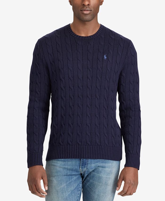 Polo Ralph Lauren Men's Big & Tall Cable-Knit Sweater & Reviews - Sweaters  - Men - Macy's