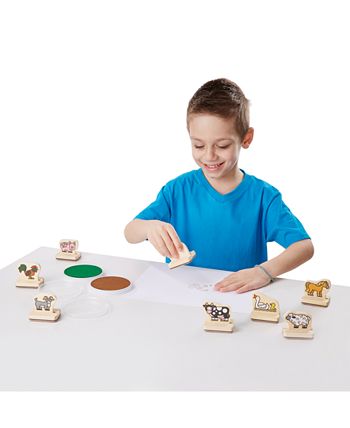 Melissa & Doug My First Wooden Stamp Set - Farm Animals - Art Projects,  With Washable Ink, Farm Themed Wooden Stamps For Kids Ages 4+