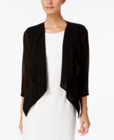 Illusion-Sleeve Draped Cardigan