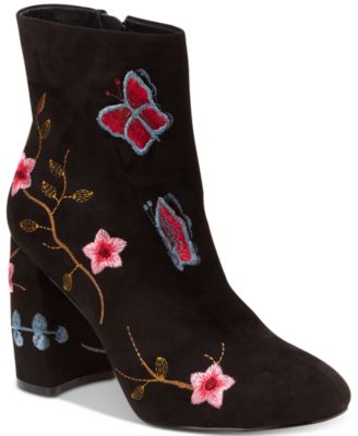 embroidered booties