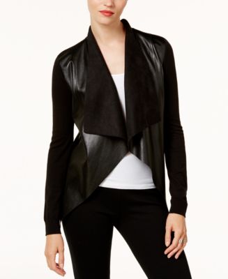 Michael Michael Kors Women's Mixed-Media Zip-Front Faux-Leather