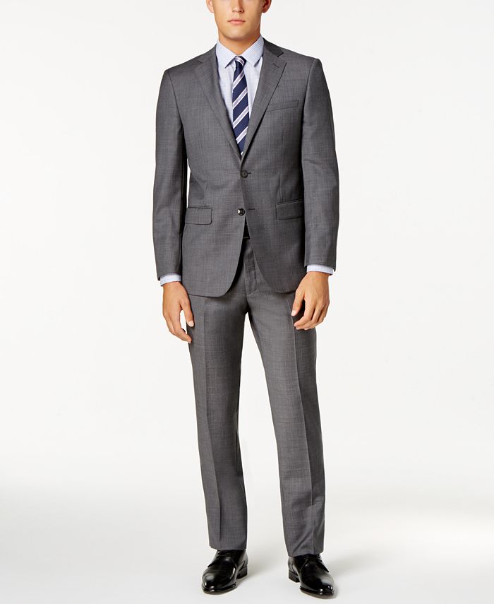 Calvin Klein Men's Extra Slim-Fit Gray Sharkskin Suit & Reviews - Suits &  Tuxedos - Men - Macy's
