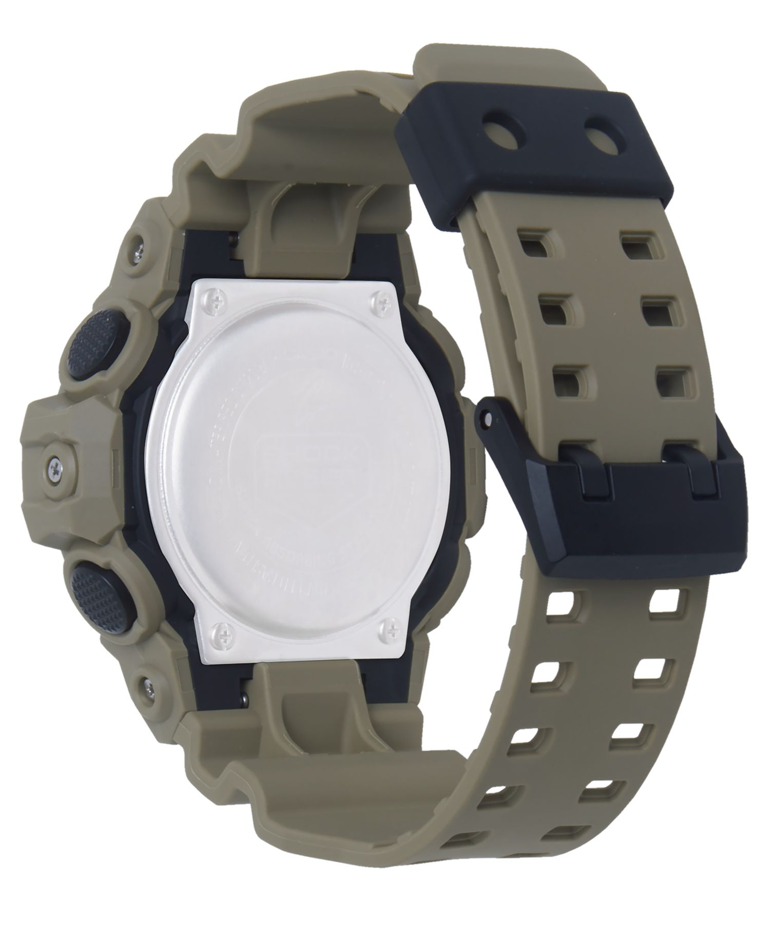 Men's Analog-Digital Beige Resin Strap Watch 53mm