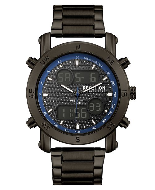 Kenneth Cole Reaction Men S Analog Digital Gunmetal Stainless