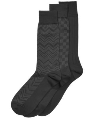 Perry Ellis Men's 3-Pk. Microfiber Patterned Socks