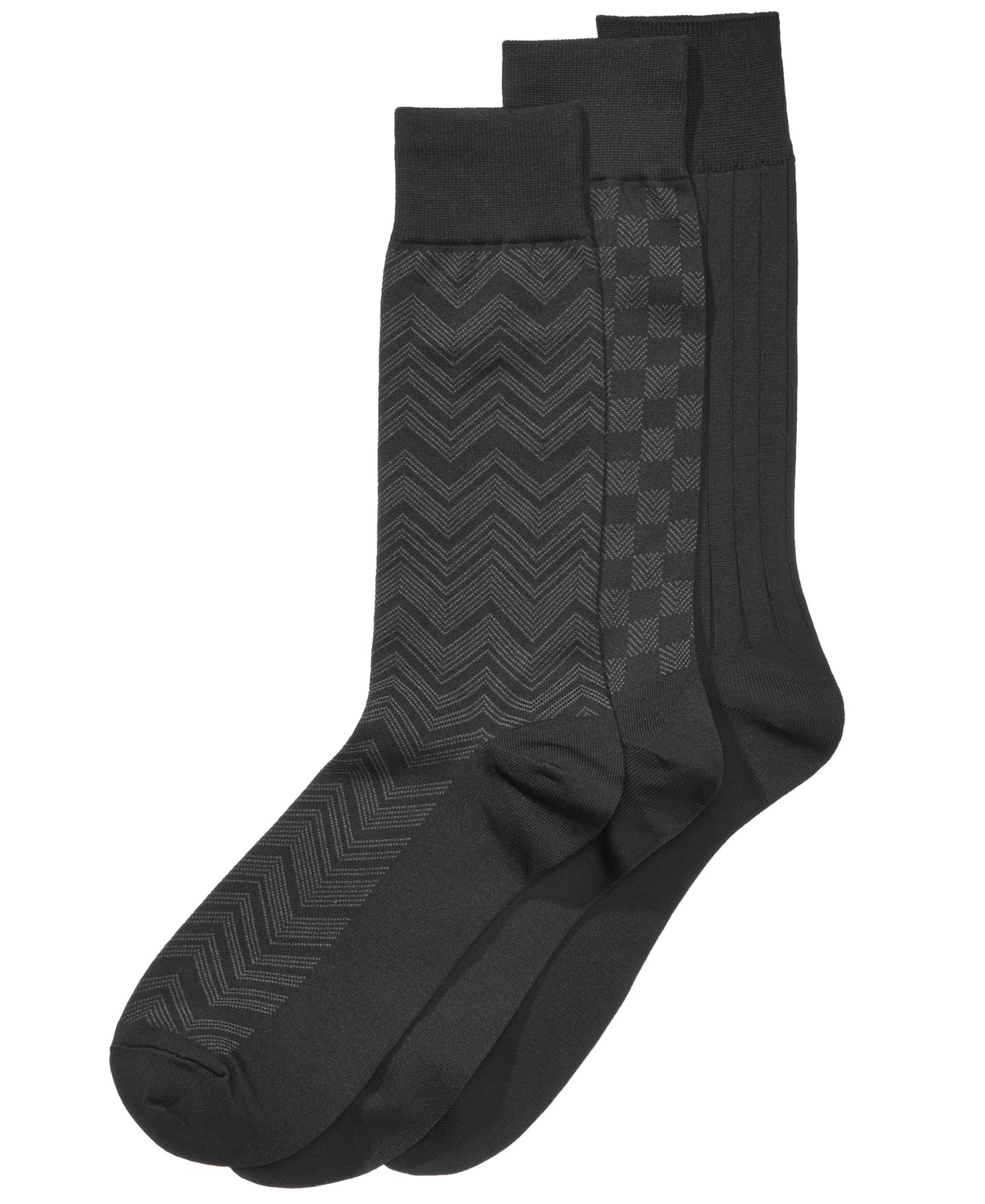 Носки Perry Ellis Patterned для мужчин, микрофибра — Perry Ellis Portfolio, цвет: Чёрный — фото 2
