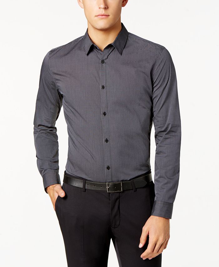 Calvin Klein Men's Infinite Cool Thin Stripe Shirt - Macy's