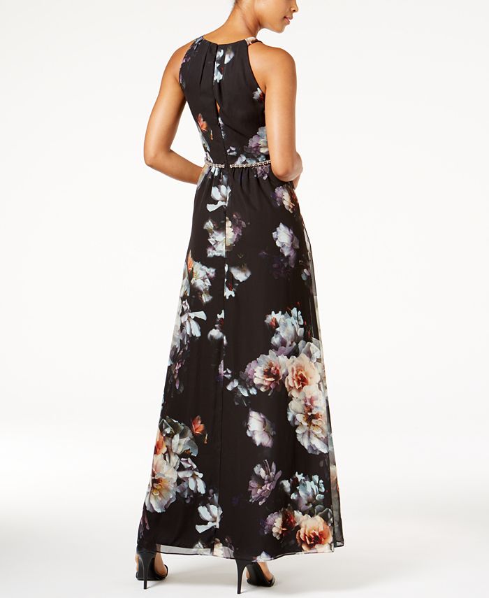 SL Fashions Printed Embellished Gown Macy's