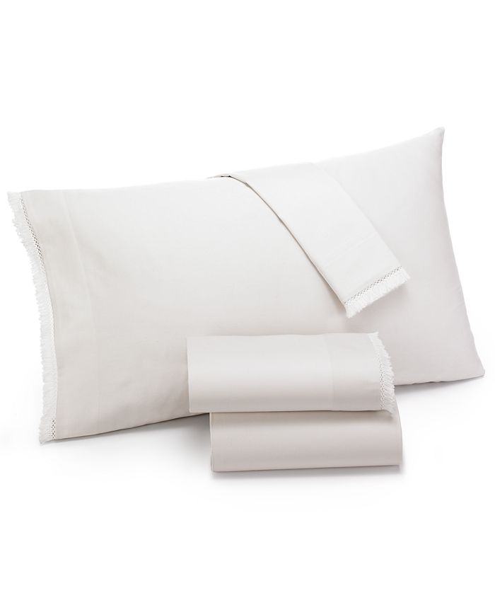 Details about   LUCKY BRAND FRINGED HEM SATEEN CREAM KING PILLOWCASES 20 X 40 2 