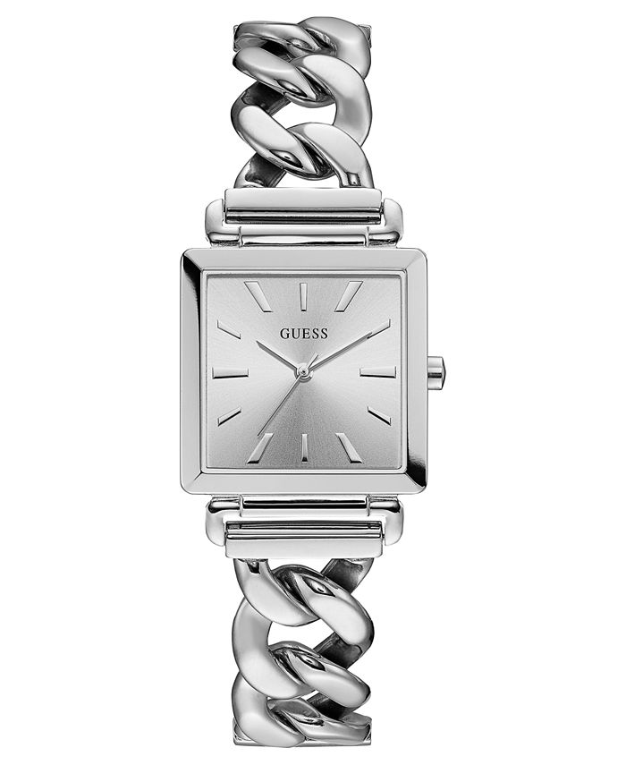 GUESS Women's Stainless Steel Chain Bracelet Watch 28x28mm - Macy's