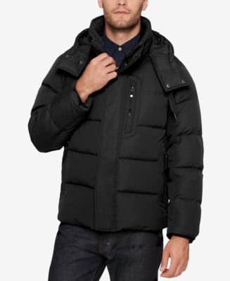 Marc New York Men's Quilted Jacket with Removable Hood and Collar ...