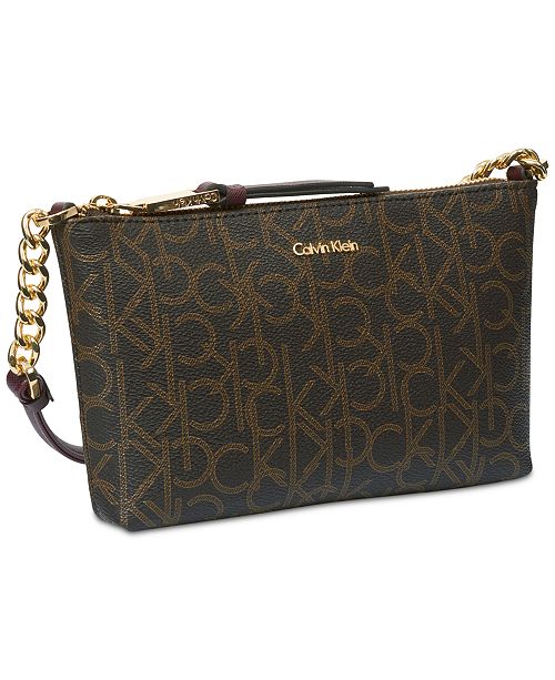 Calvin Klein Hayden Signature Chain Strap Crossbody Handbags