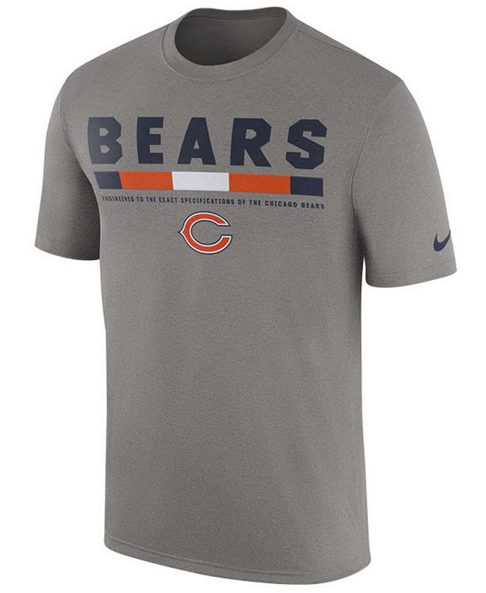 Nike Men's Chicago Bears Legend Staff T-Shirt - Macy's