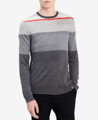 Calvin Klein - Men's Fancy Texture Stripe Sweater