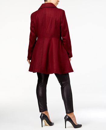 Laundry by Shelli Segal Plus Size Wool-Blend Skirted Peacoat, Created for  Macy's - Macy's