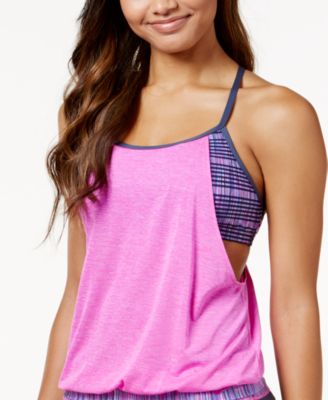 nike layered tankini top