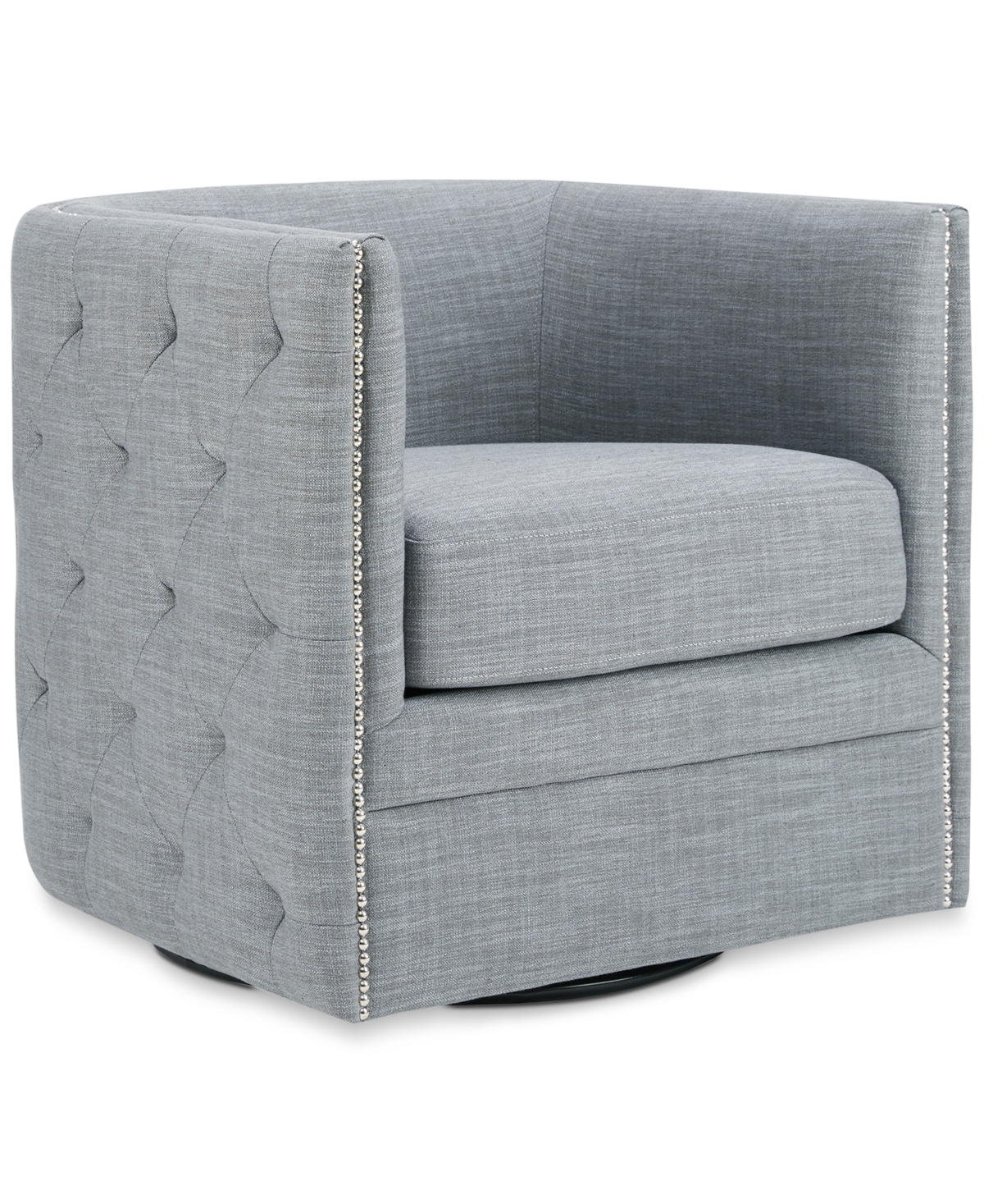 Madison Park Capstone Swivel Tufted Chair In Slate