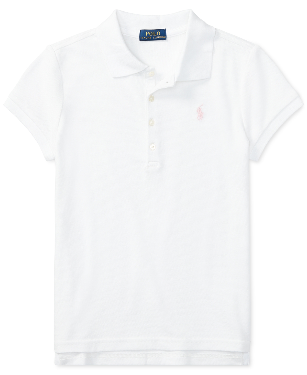Big Girls Stretch Cotton Mesh Polo Shirt