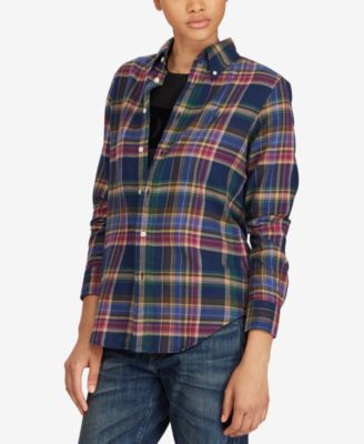 classic fit plaid twill shirt