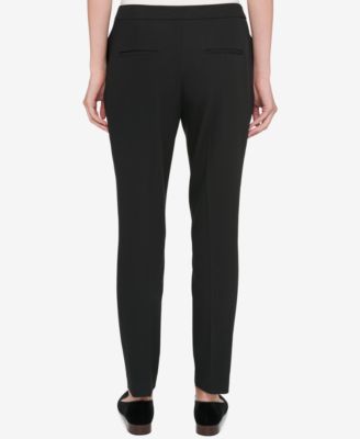 Twill Slim-Leg Ankle Dress Pants