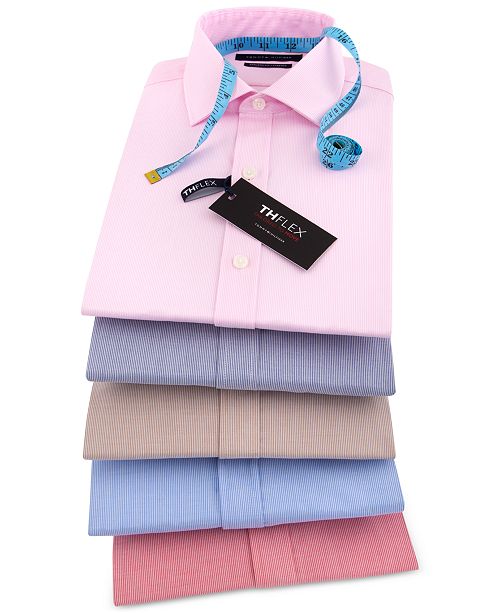 Tommy Hilfiger Men S Athletic Fit Performance Stretch Th Flex Collar Dress Shirt Created For Macy S Reviews Dress Shirts Men Macy S