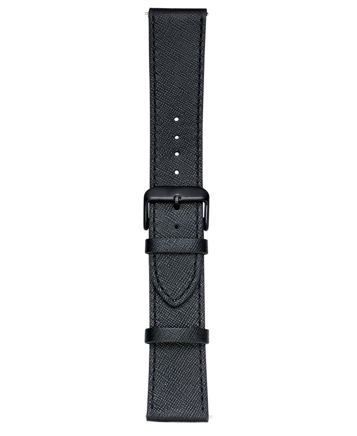 VogueStrap Smart Buddie Platinum Black Saffiano Leather Strap for 22mm ...