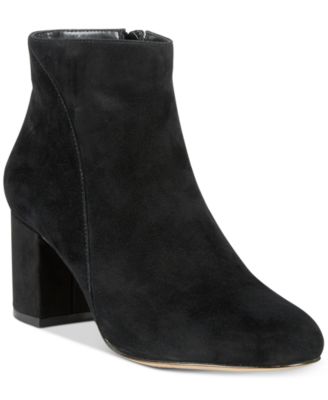black short boots with heel