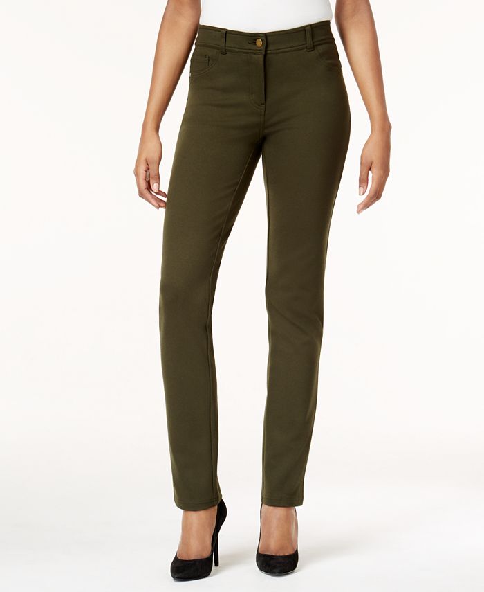 Style & Co Faux-Pocket Slim-Fit Pants, Created for Macy's - Macy's