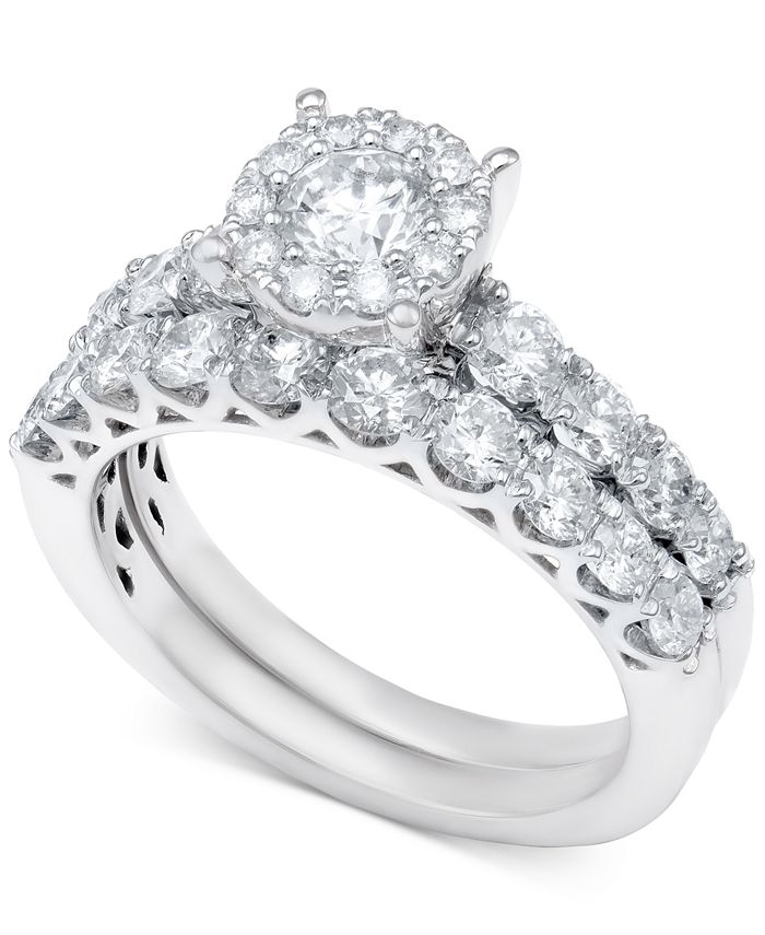 Macy's Diamond Bridal Ring Set (2 ct. t.w.) in 14k White Gold or Gold ...