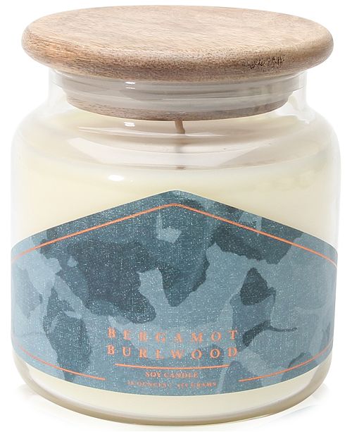 Illume Styled Habitat by Bergamot Burlwood Rustic Jar Candle, Created