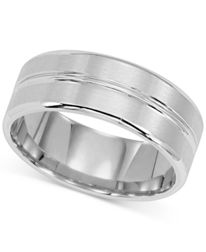 image of Satin-Finish Band in 14k White Gold