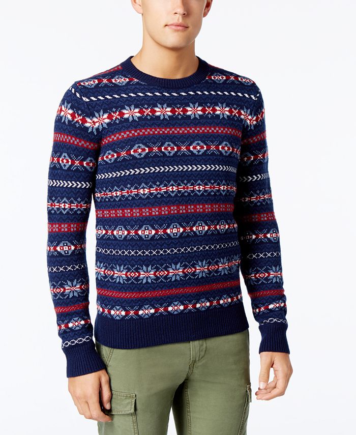 Tommy Hilfiger Men's Fair Isle Sweater, Created for Macy's - Macy's