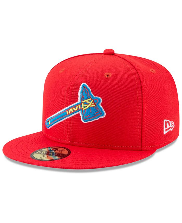 Atlanta Braves FABULOUS White-Red Fitted Hat by New Era