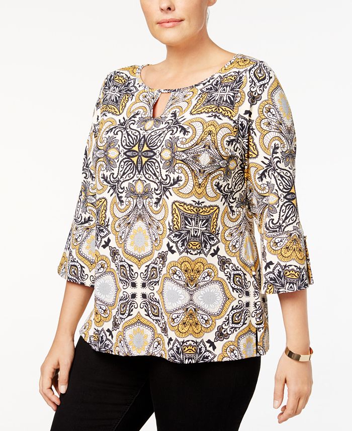 Charter Club Plus Size Keyhole Top, Created for Macy's - Macy's