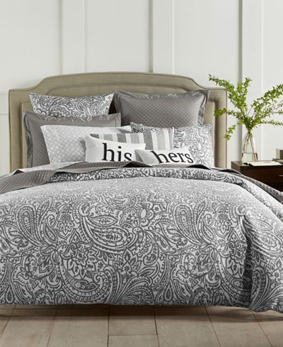 Charter Club Damask Designs Stone Paisley 300-Thread Count 3-Pc. Bedding Collection, Created For Macy's