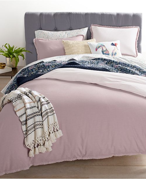 Martha Stewart Collection Closeout Cotton Linen Mauve Comforter