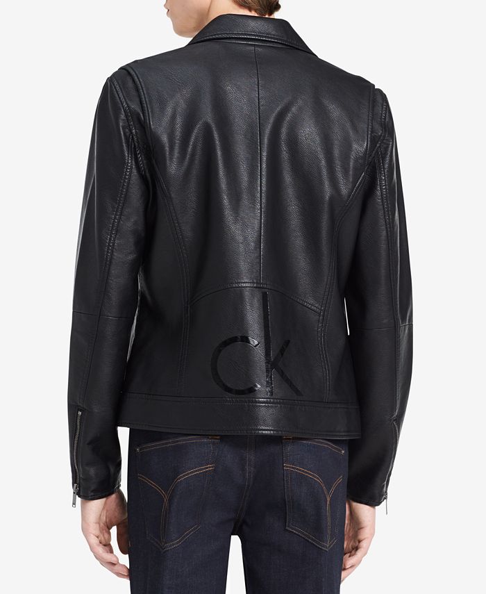 Calvin Klein Jeans Men's Faux-Leather Jacket - Macy's