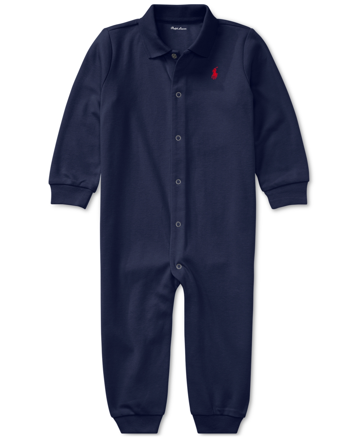 Polo Ralph Lauren Baby Boys Cotton Classic Polo Coverall In French Navy