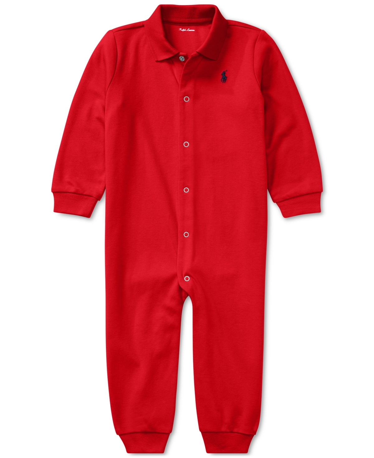 Polo Ralph Lauren Baby Boys Cotton Classic Polo Coverall In Red