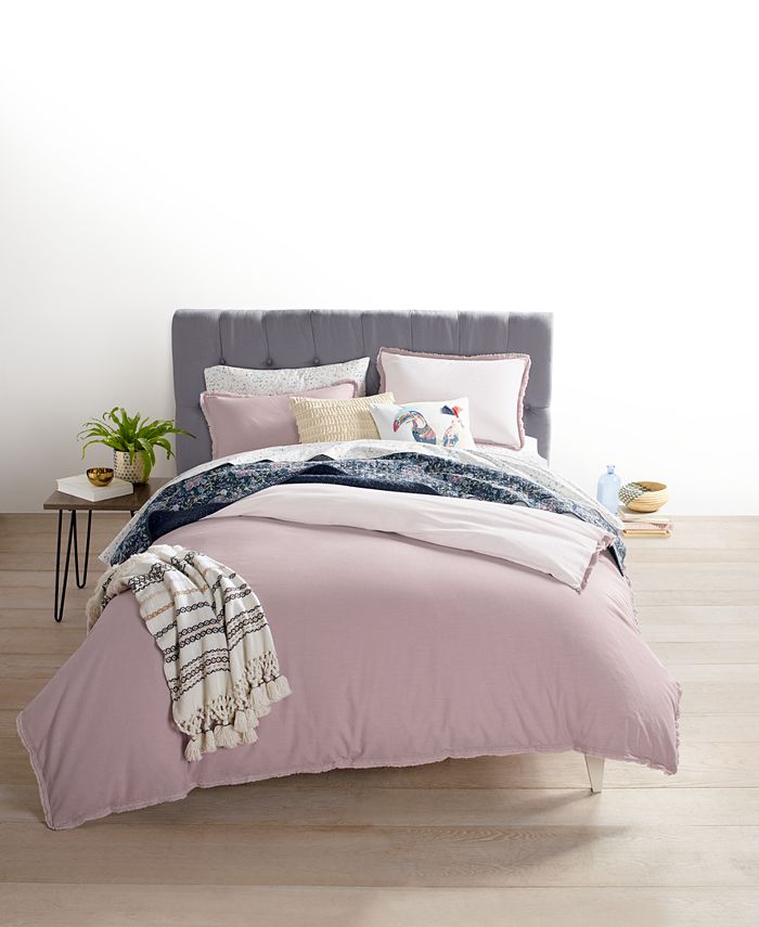 Martha Stewart Collection CLOSEOUT! Cotton Linen Mauve 2Pc. Twin