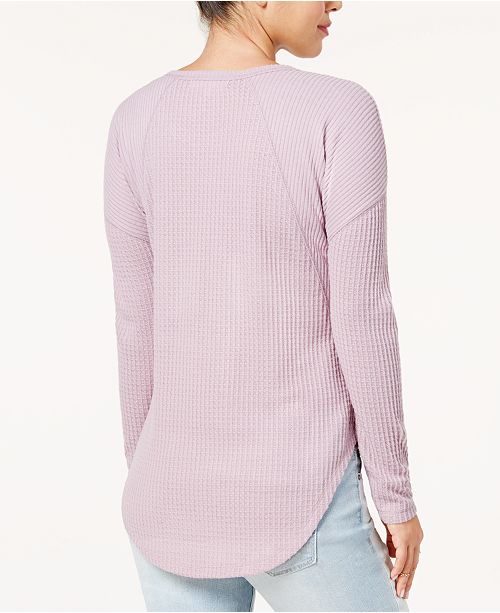 Pink Rose Juniors Twisted Waffle Knit Top Black Size Small