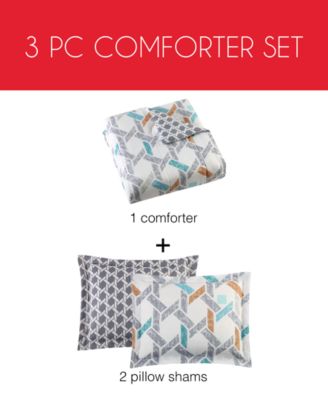 Pem America Flynn Reversible 3-Pc. Comforter Sets, Created for Macy's 