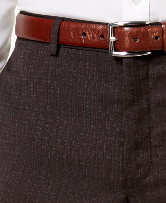 DKNY Men's Slim-Fit Charcoal Textured Suit - Macy's