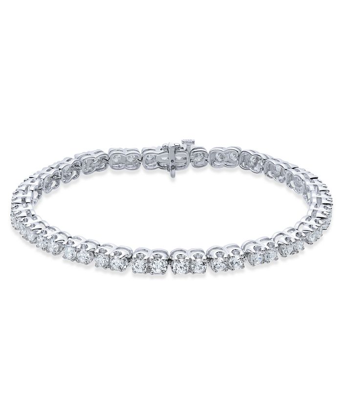 Macy's Diamond Scalloped Edge Tennis Bracelet (5 ct. t.w.) in 14k White ...