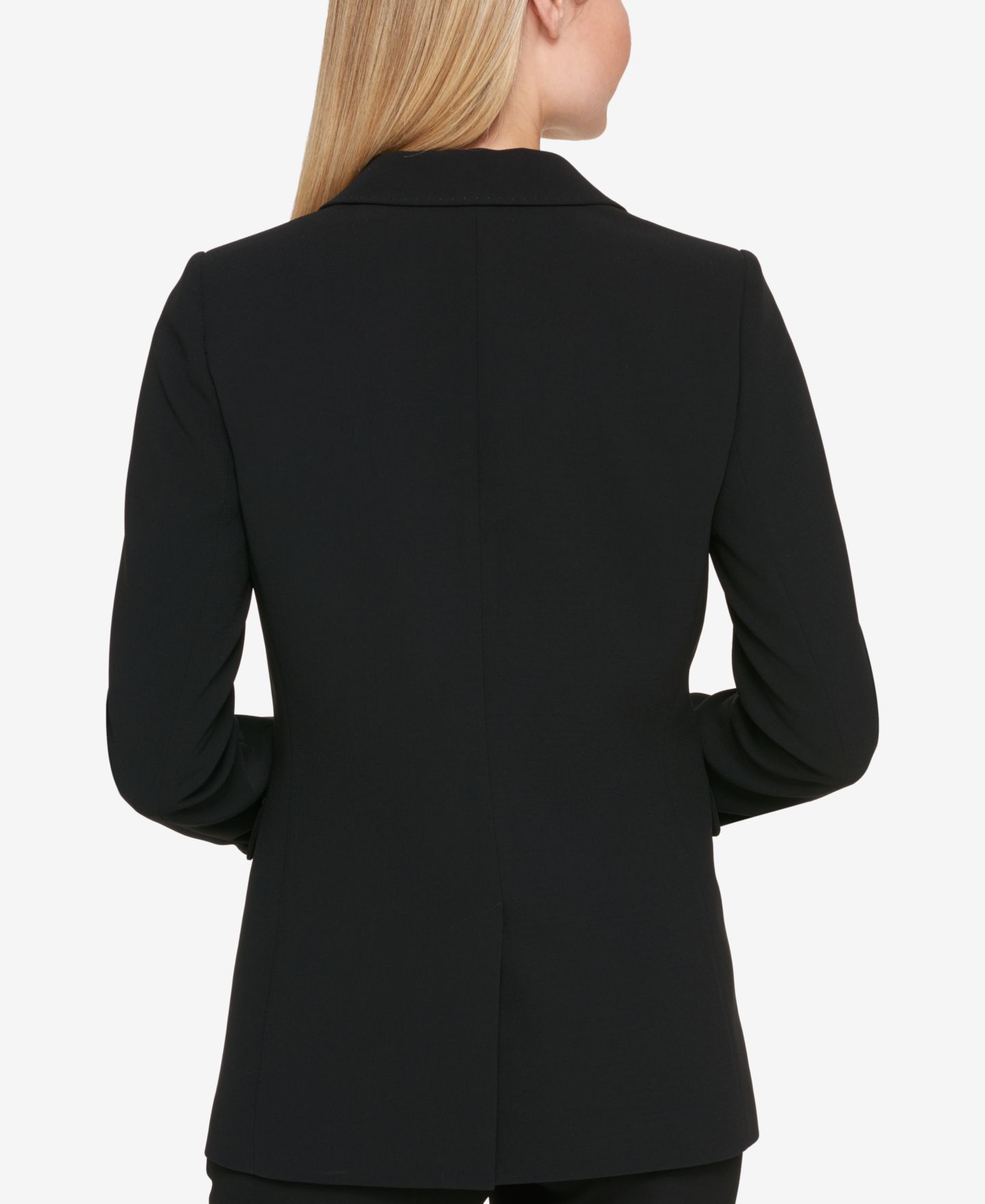 Женский пиджак DKNY Petites Pick-Stitch Single-Button Blazer, цвет: Чёрный — фото 2