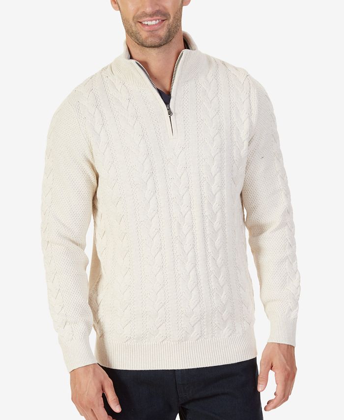 Nautica Men's Cable-Knit Quarter-Zip Sweater - Macy's