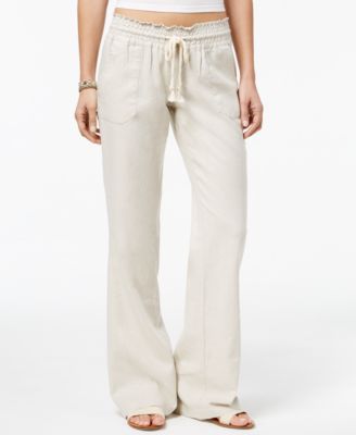 Juniors' Oceanside Wide-Leg Drawstring Pants 