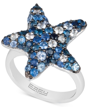 image of Effy Sapphire Starfish Ring (3 ct. t.w.) in Sterling Silver