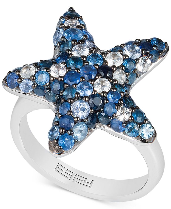EFFY Collection - Sapphire Starfish Ring (3 ct. t.w.) in Sterling Silver